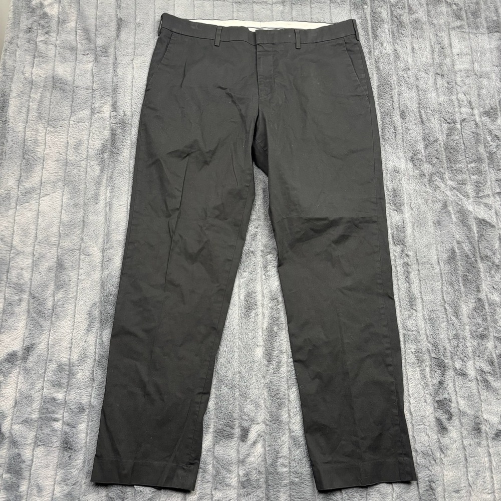 Murano Alex Fit Wardrobe Essentials Mens Black Chino Pants 36x30 Stretch Cotton